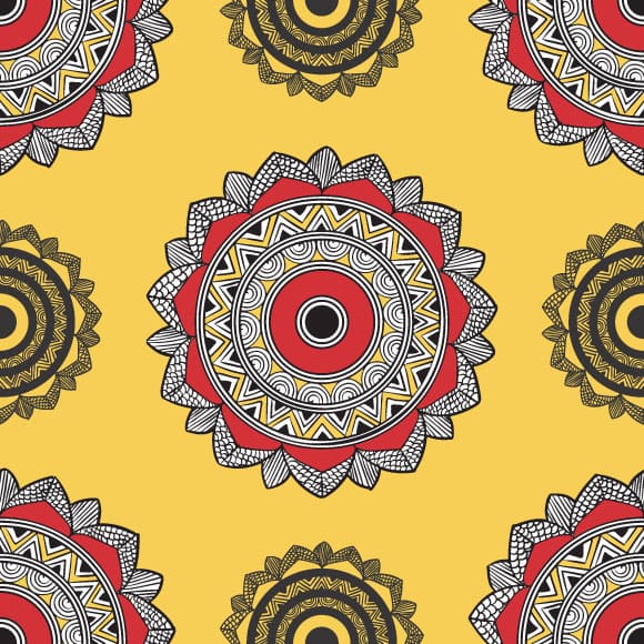 Ethnic kohbar madhubani block print on yellow background