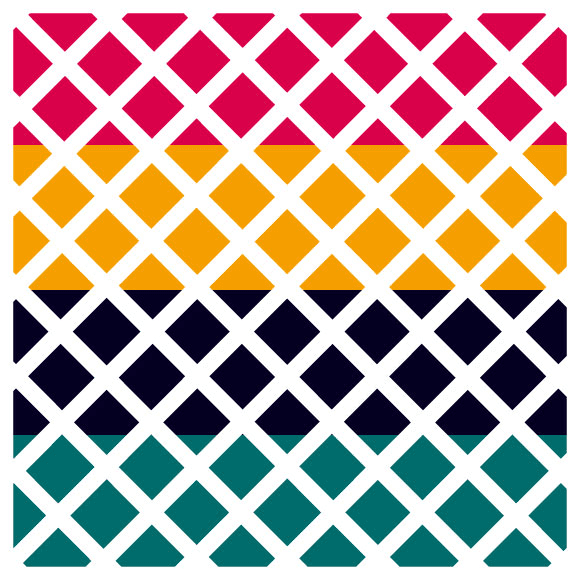 Multicolor rhombus seamless vector pattern. Diagonal line background