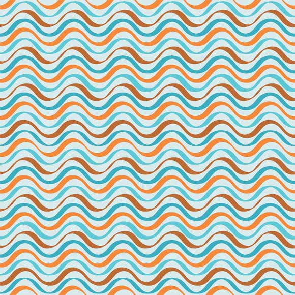 Abstract ocean waves seamless vector pattern. 