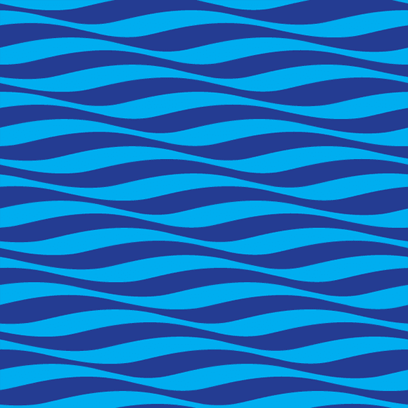 Abstract marine wave seamless pattern. Wavy blue line vector background