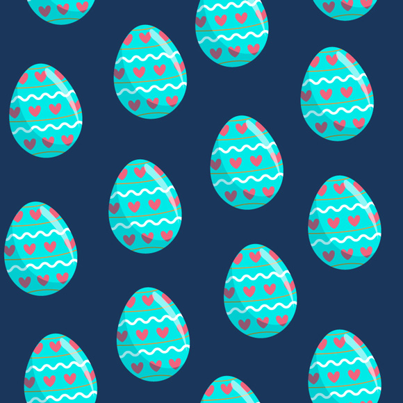 Blue Eggs with Hearts