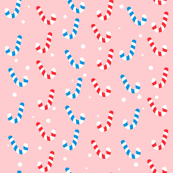 Vibrant Christmas Candy Canes Seamless Pattern | Edit Vector Online
