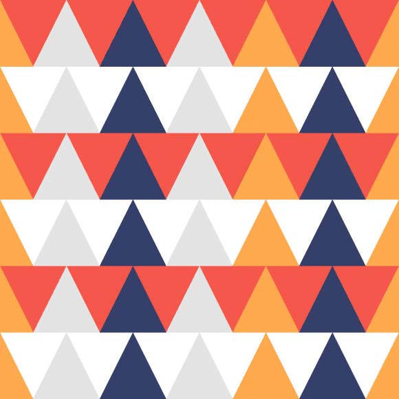 Colorful abstract triangles printed on checks background
