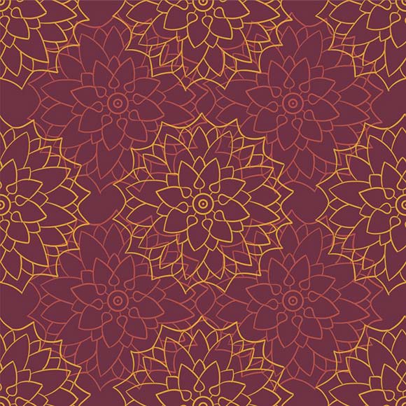 Decorative ethnic floral mandala drawing on brown background