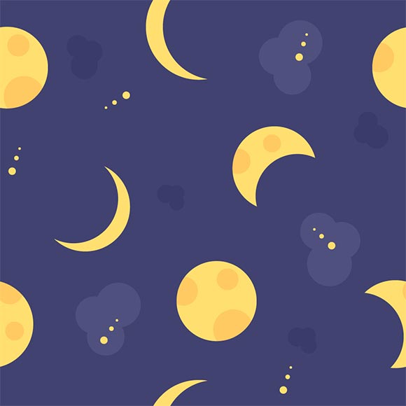 Moon crescent icons. Different shapes of moon. Vector illustration