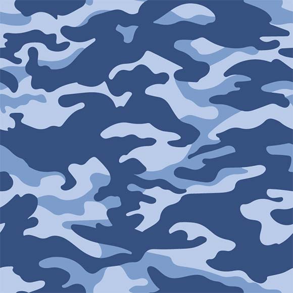 Sky blue seamless camouflage vector pattern. Abstract geometric background