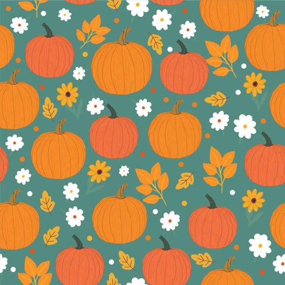 Pumpkin & Flowers Thanksgiving Theme | Free Vectors & Images - WowPatterns