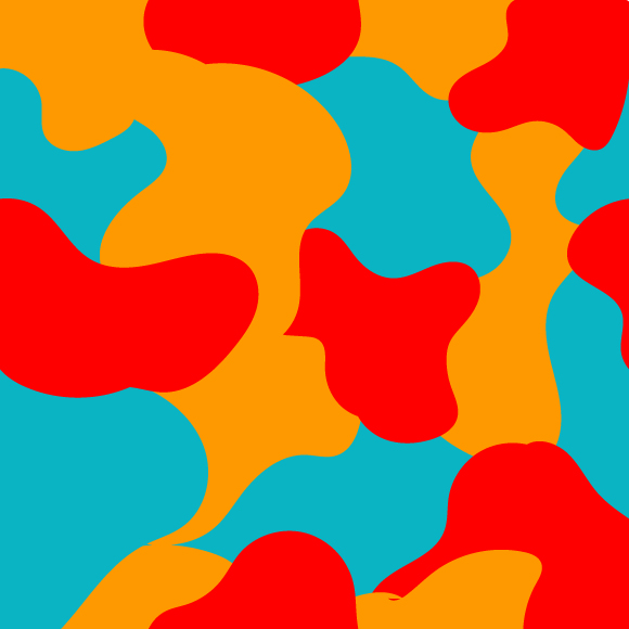 Red orange blue camouflage vector pattern.
