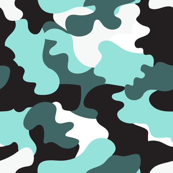 Teal or Turquoise Camouflage  Free Vectors for Your Textile