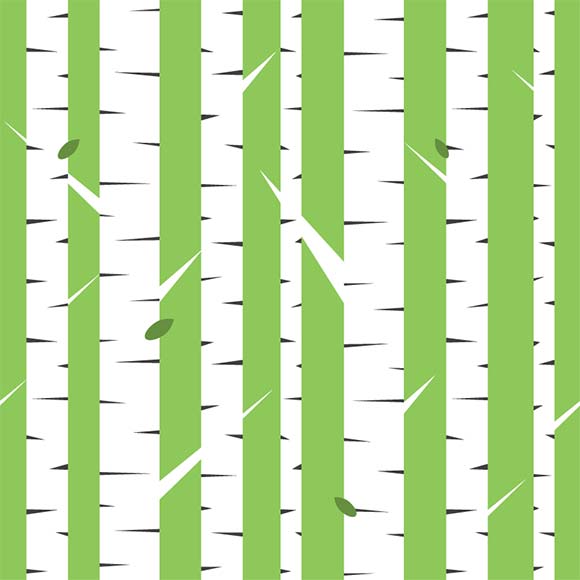 Forest Trees Seamless Vector Pattern