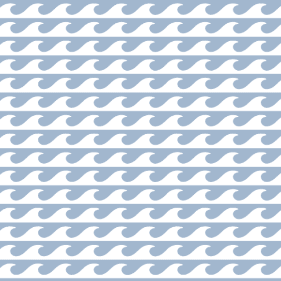 Sea wave seamless vector pattern. Repeat texture with white wavy lines