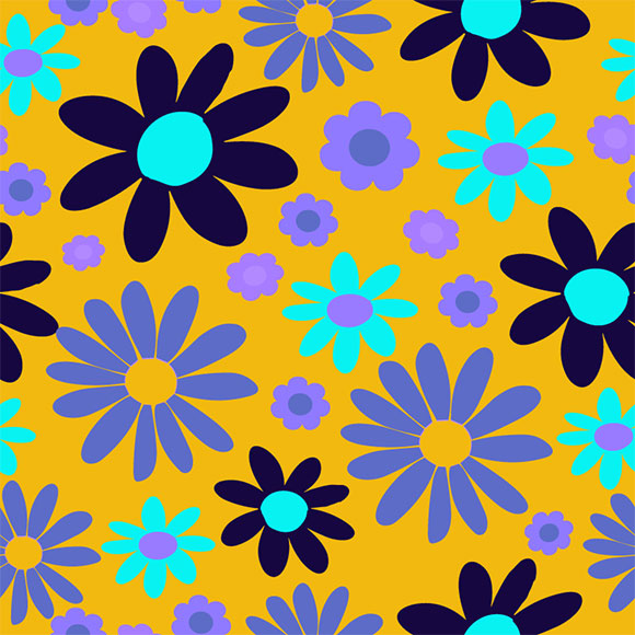 Yellow Background Retro Floral Pattern Image | Edit Vector Online
