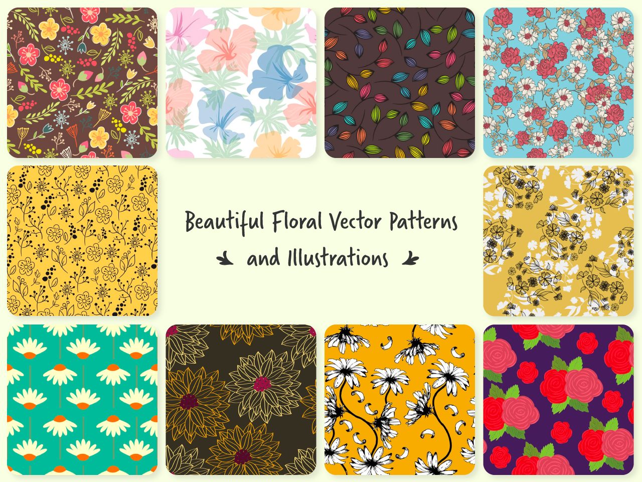 Thumbnail of different floral design patterns